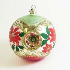 1998 Red Poinsettias *Blown Glass