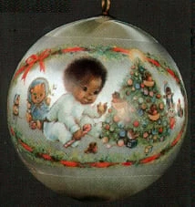1980 Baby's First Christmas African American Ball (Slightly Damaged Box)
