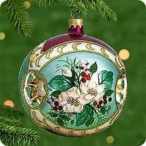 2000 Crown Reflections 3rd Christmas Rose *Blown Glass (Slightly Damaged Box)