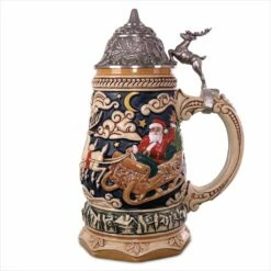 2018 Santa Takes Flight Beer Stein *Tabletop *Not An Ornament