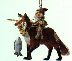 1993 Folk Art Riding In The Woods -Fox
