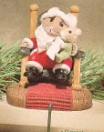 1992 Santa And Child Tender Touch Stocking Hanger(Slightly Damaged Box)