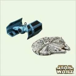2005 Star Wars TIE Advanced X1 & Millennium Falcon Set/2 *Miniature