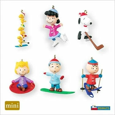 2007 Peanuts Gang Set/6 Winter Sports *Miniature