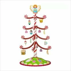 2017 Season's Treatings Tree With Ornaments Set/12 *Miniature Display GREEN BASE WITH RED CANDIES