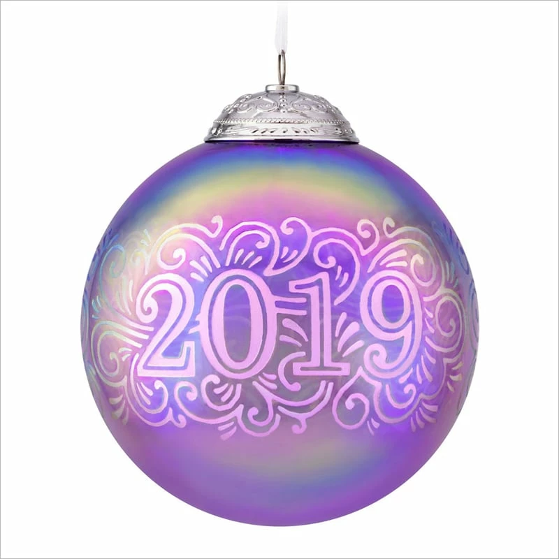 2019 Christmas Commemorative 7th Purple Glass Ball
