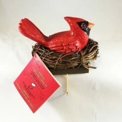 Red Bird In Nest Stocking Hanger (No Box)