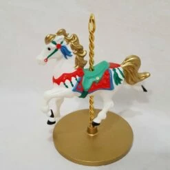 1989 Christmas Carousel Horse - Snow (No Box)