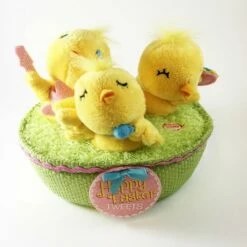 Happy Easter Tweets Chicks In Basket *Easter Plush With Tag