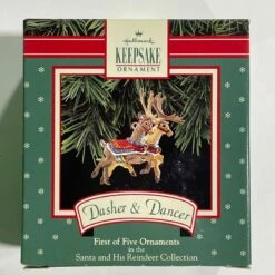 1992 Santa And His Reindeer #1-Dasher & Dancer *ONLY ONE ORNAMENT