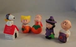 1996 Peanuts Gang Pumpkin Patch Set Of 5 *MM Halloween