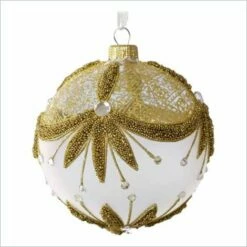 2016 Heritage Decorative Gold Ball *Blown Glass