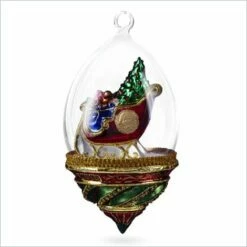 2018 Heritage Santa's Sleigh Dome *Blown Glass