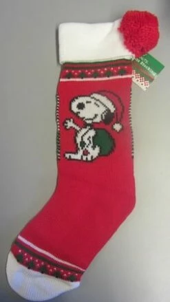 Snoopy Knitted Stocking With Tag. New.. Ambassador