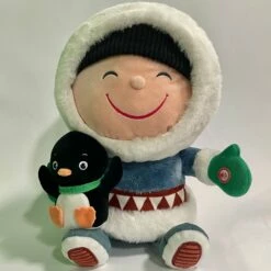 Frosty Friends Laughing Plush Eskimo And Penguin 14 Inches No Tag