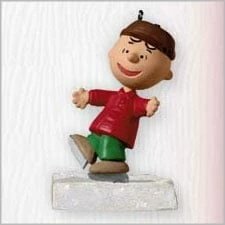 2010 Peanuts On Ice Charlie Brown *Miniature Ornament (Very Slightly Damaged Box)