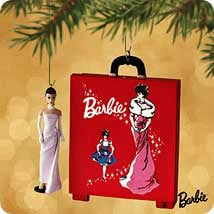 2002 Barbie Enchanted Evening Case & Barbie Set/2 *Miniature *Damaged Box