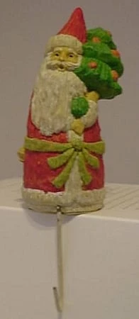 1991 Santa With Tree Stocking Hanger (Slightly Damaged Box)