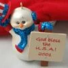 2001 Cool Patriot Snowman*Club Issued In Red Felt Bag