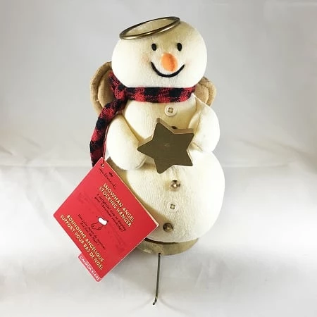 Plush Snowman Stocking Hanger With Tag