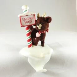 1987 Reindeer Crossing Stocking Hanger (Slightly Damaged Box)